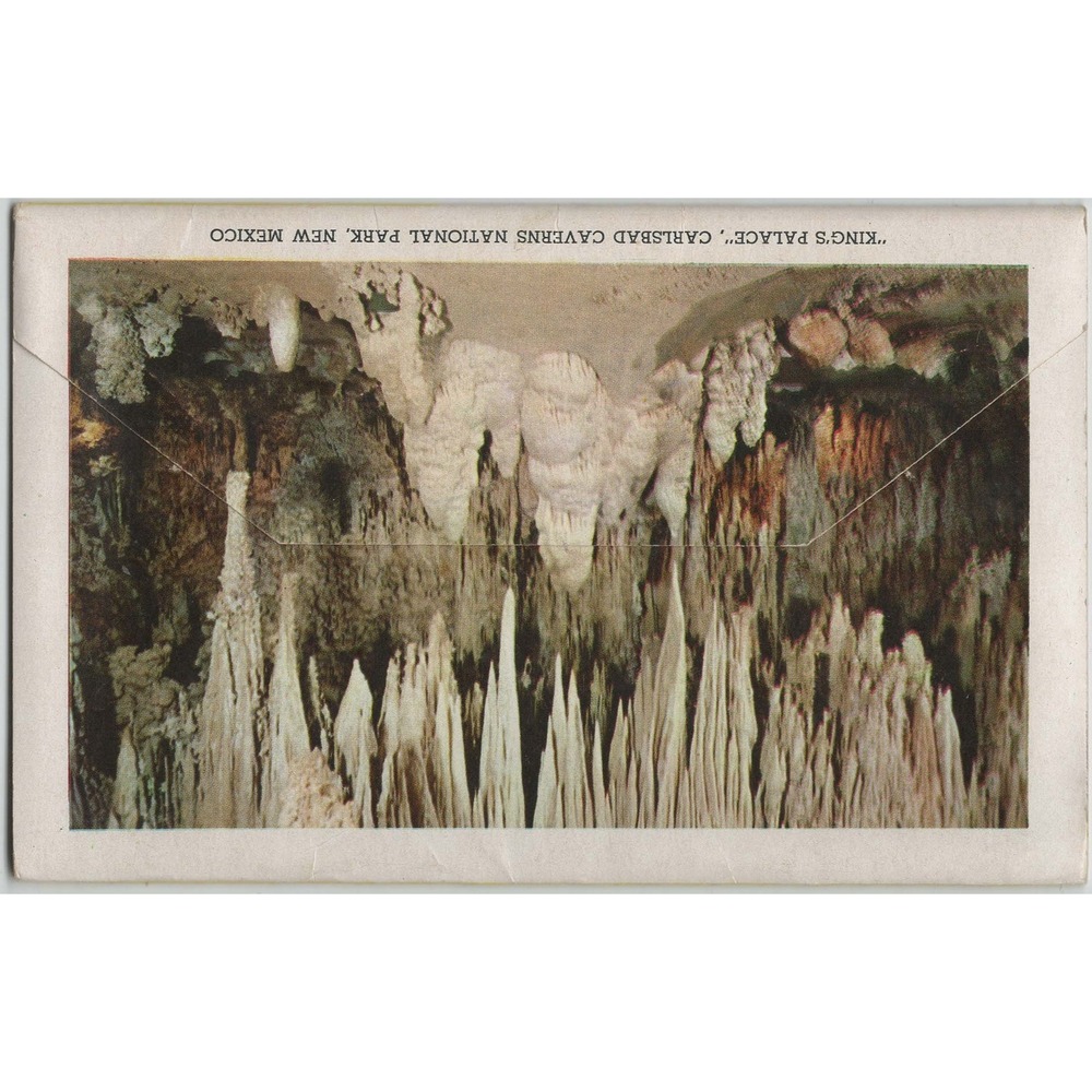 Vintage 1957 New Mexico Scenic Folder Curt Teich 14 Views Saguaro Carlsbad VG - Picture 2 of 2